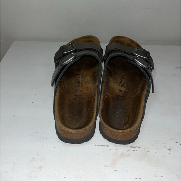 Birkenstock Metallic Leather Sandals With Double Adjustable Straps Womens Size 8 - Picture 5 of 13
